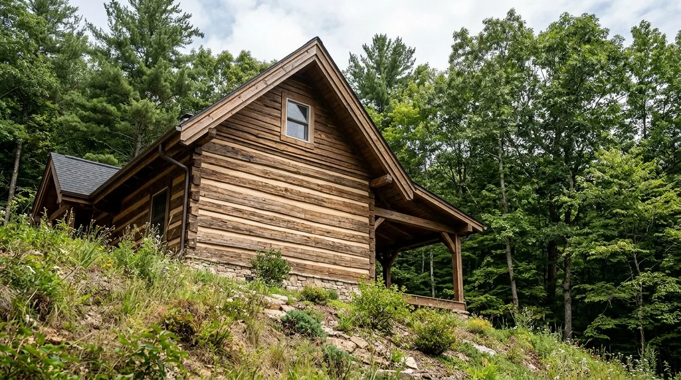 The finished result of professional log home restoration: the completed work looking clean, correct — Knoxville, TN