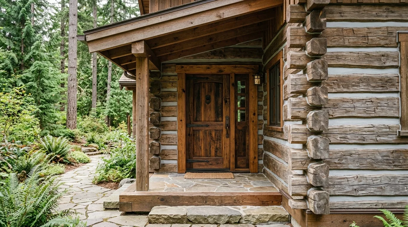 The finished result of professional log home restoration: the completed work looking clean, correct — Knoxville, TN